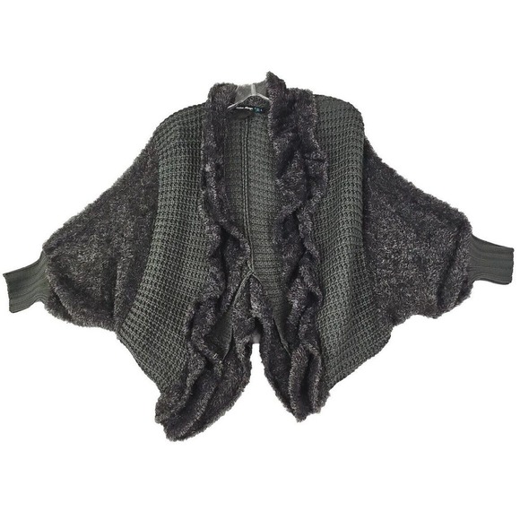 Urban Mango ~Woman Size L~ Gray Sweater Cardigan Open Front. - Picture 8 of 12